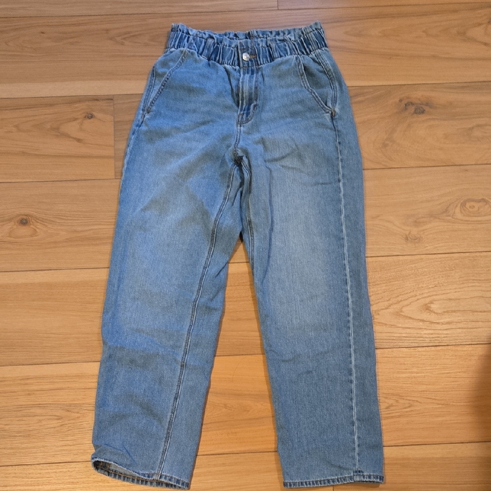 American Eagle Outfitters Baggy Mom Jean With Ruched Elastic Waistband